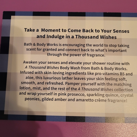 Bath & Body Works: A Thousand Wishes Body Wash w/Pro Vitamin B5 & Aloe 10oz, NIB - Picture 2 of 3